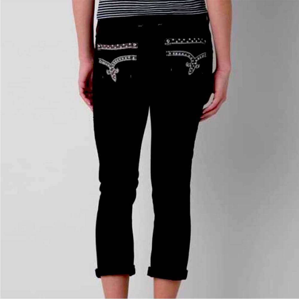 Rock Revival Sherry Black Crop Bling Denim
